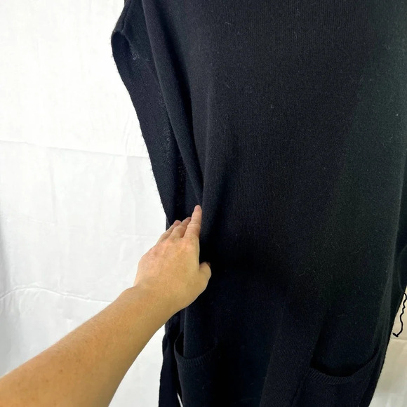 BCBGMaxazria NWT‎ 100% Lambswool Black Two Pocket Tunic Small - Picture 7 of 13